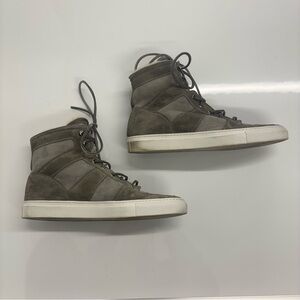 Ralph Lauren Purple Label Seaham II Gray Suede Shearling Sneakers Sz 10